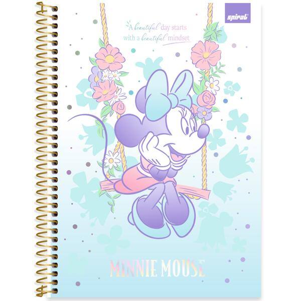 Caderno Universitário Capa Dura, 1 x 1, 80 folhas, Minnie Disney Style, 2644527, Spiral Mis - PT 1 UN