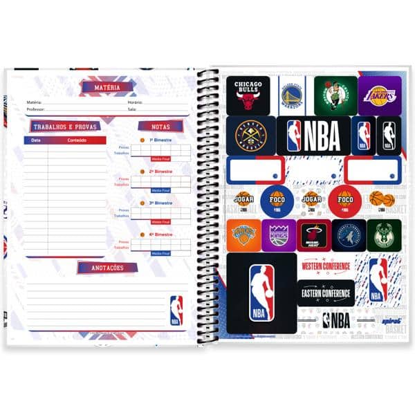 Caderno Universitário Capa Dura, 1 x 1, 80 Folhas, NBA, 2639721, Spiral Nba - PT 1 UN Caderno Universitário Capa Dura, 1 x 1, 80 Folhas, NBA, 2639721, Spiral Nba - PT 1 UN
