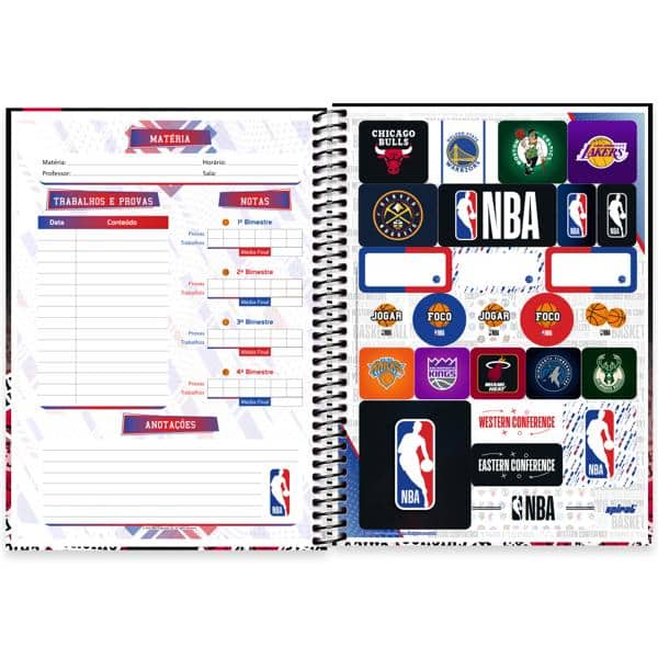 Caderno Universitário Capa Dura, 1 x 1, 80 Folhas, NBA, Chicago Bulls, 2639738, Spiral Nba - PT 1 UN Caderno Universitário Capa Dura, 1 x 1, 80 Folhas, NBA, Chicago Bulls, 2639738, Spiral Nba - PT 1 UN