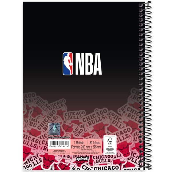 Caderno Universitário Capa Dura, 1 x 1, 80 Folhas, NBA, Chicago Bulls, 2639738, Spiral Nba - PT 1 UN Caderno Universitário Capa Dura, 1 x 1, 80 Folhas, NBA, Chicago Bulls, 2639738, Spiral Nba - PT 1 UN