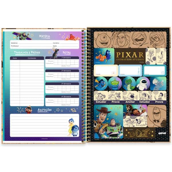 Caderno Universitário Capa Dura, 1 x 1, 80 folhas, Pixar, 2644541, Spiral Px - PT 1 UN Caderno Universitário Capa Dura, 1 x 1, 80 folhas, Pixar, 2644541, Spiral Px - PT 1 UN