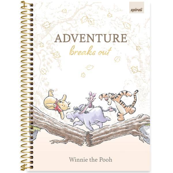 Caderno Universitário Capa Dura, 1 x 1, 80 folhas, Pooh, 2639752, Spiral Pooh - PT 1 UN