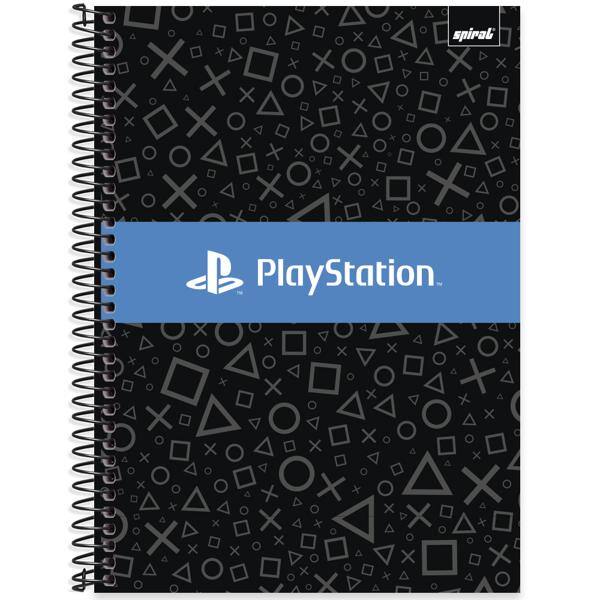 Caderno Universitário Capa Dura, 1 x 1, 80 folhas, PlayStation, 2639776, Spiral Ps - PT 1 UN