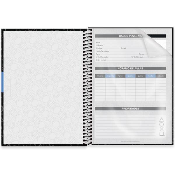 Caderno Universitário Capa Dura, 1 x 1, 80 folhas, PlayStation, 2639776, Spiral Ps - PT 1 UN