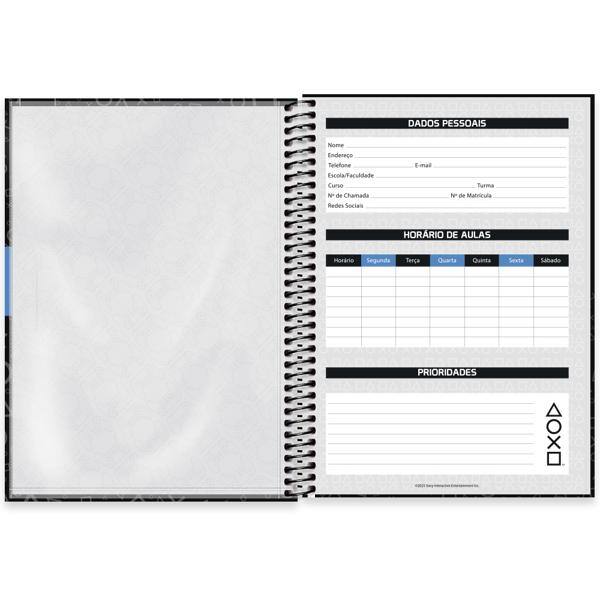 Caderno Universitário Capa Dura, 1 x 1, 80 folhas, PlayStation, 2639776, Spiral Ps - PT 1 UN