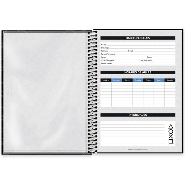 Caderno univ.capa dura 1x1 80fls Playstation 2644602 Spiral Ps PT 1 UN