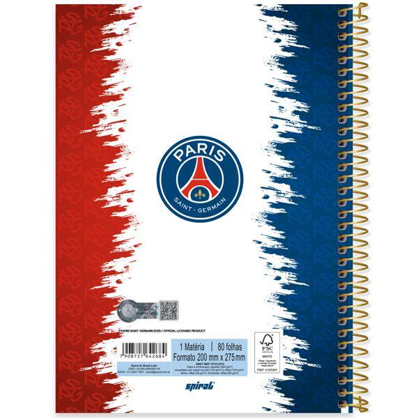 Caderno univ.capa dura 1x1 80fls PSG 2642684 Spiral Psg PT 1 UN