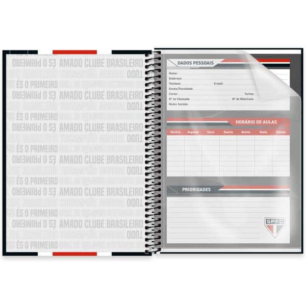 Caderno Universitário Capa Dura, 1 x 1, 80 Folhas, São Paulo FC, 2639790, Spiral SPFC - PT 1 UN Caderno Universitário Capa Dura, 1 x 1, 80 Folhas, São Paulo FC, 2639790, Spiral SPFC - PT 1 UN