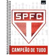 Caderno Universitário Capa Dura, 1 x 1, 80 Folhas, São Paulo FC, 2639806, Spiral SPFC - PT 1 UN