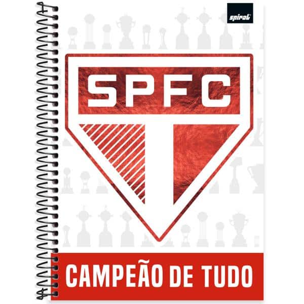 Caderno Universitário Capa Dura, 1 x 1, 80 Folhas, São Paulo FC, 2639806, Spiral SPFC - PT 1 UN Caderno Universitário Capa Dura, 1 x 1, 80 Folhas, São Paulo FC, 2639806, Spiral SPFC - PT 1 UN