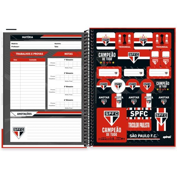 Caderno Universitário Capa Dura, 1 x 1, 80 Folhas, São Paulo FC, 2639806, Spiral SPFC - PT 1 UN Caderno Universitário Capa Dura, 1 x 1, 80 Folhas, São Paulo FC, 2639806, Spiral SPFC - PT 1 UN