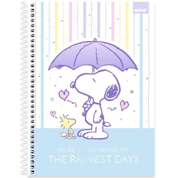 Caderno Universitário Capa Dura, 1 x 1, 80 folhas, Snoopy, 2639813, Spiral Sno - PT 1 UN