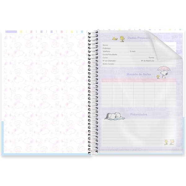 Caderno Universitário Capa Dura, 1 x 1, 80 folhas, Snoopy, 2639813, Spiral Sno - PT 1 UN