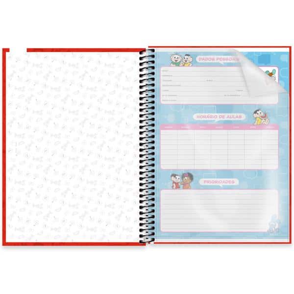 Caderno Universitário Capa Dura, 1 x 1, 80 folhas, Turma da Mônica, 2639851, Spiral Tdm - PT 1 UN