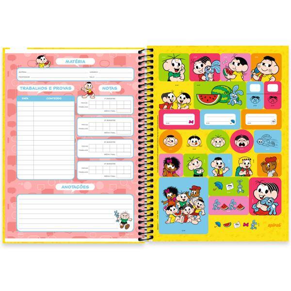 Caderno Universitário Capa Dura, 1 x 1, 80 folhas, Turma da Mônica, 2639868, Spiral Tdm - PT 1 UN