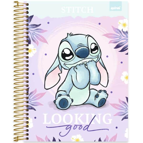 Caderno univ.capa dura 10x1 160fls Stitch 2640154 Spiral Ds PT 1 UN