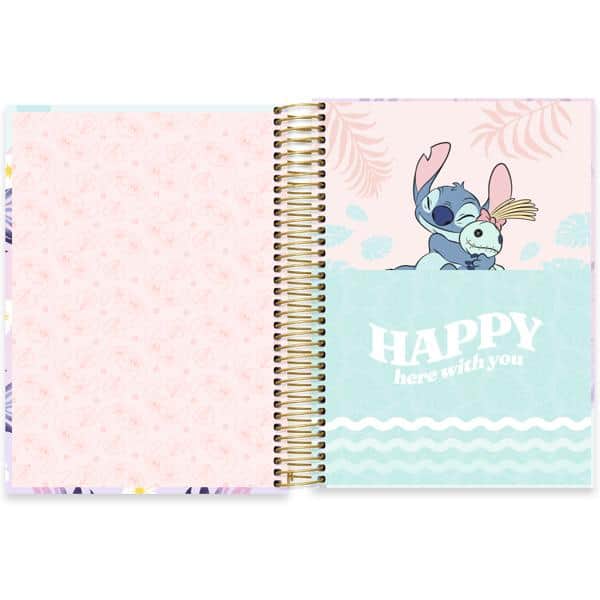 Caderno univ.capa dura 10x1 160fls Stitch 2640154 Spiral Ds PT 1 UN