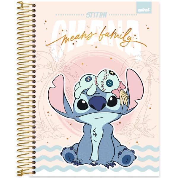 Caderno univ.capa dura 10x1 160fls Stitch 2640161 Spiral Ds PT 1 UN