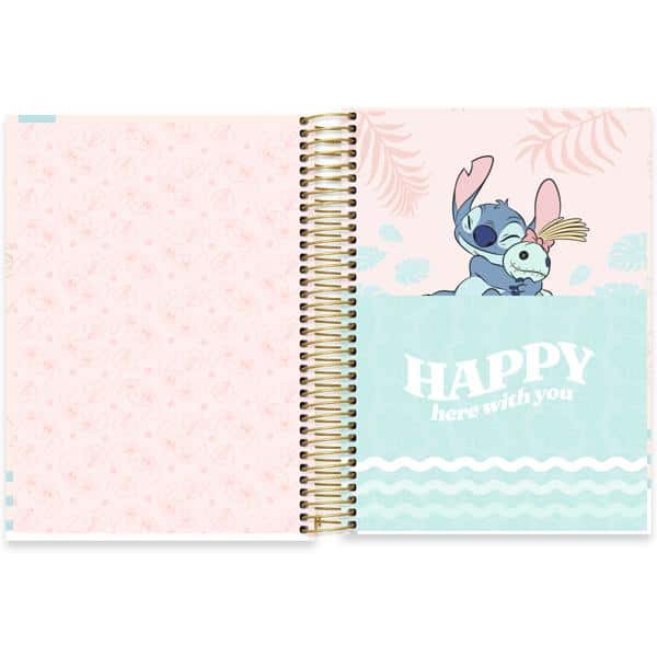 Caderno univ.capa dura 10x1 160fls Stitch 2640161 Spiral Ds PT 1 UN