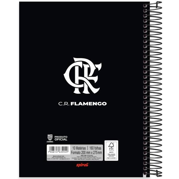 Caderno Universitário Capa Dura, 10 x 1, 160 Folhas, Flamengo, 2639929, Spiral Fla - PT 1 UN
