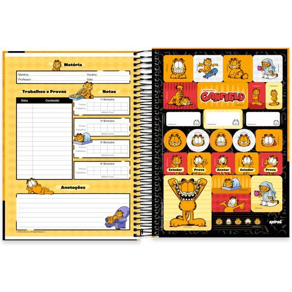 Caderno Universitário Capa Dura, 10 x 1, 160 folhas, Garfield, 2639936, Marca Spiral Gar - PT 1 UN