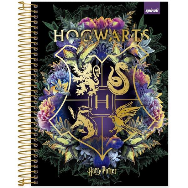 Caderno Universitário Capa Dura, 10 x 1, 160 folhas, Harry Potter, 2639943, Spiral Hpt - PT 1 UN