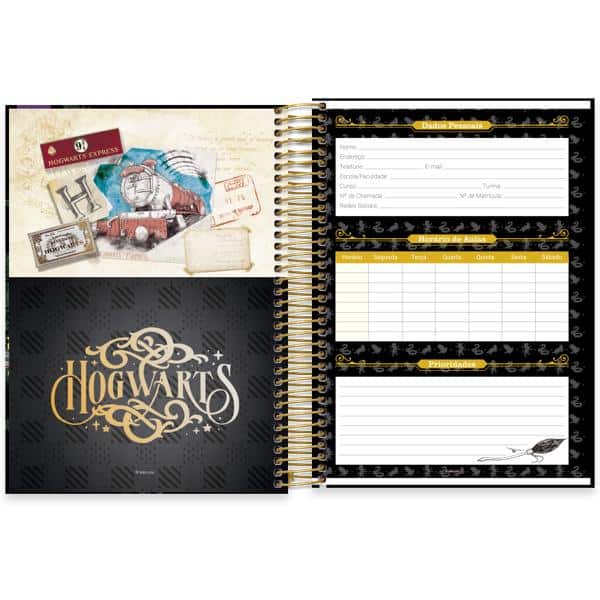 Caderno Universitário Capa Dura, 10 x 1, 160 folhas, Harry Potter, 2639943, Spiral Hpt - PT 1 UN
