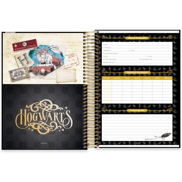 Caderno Universitário Capa Dura, 10 x 1, 160 folhas, Harry Potter, 2639974, Spiral Hpt - PT 1 UN