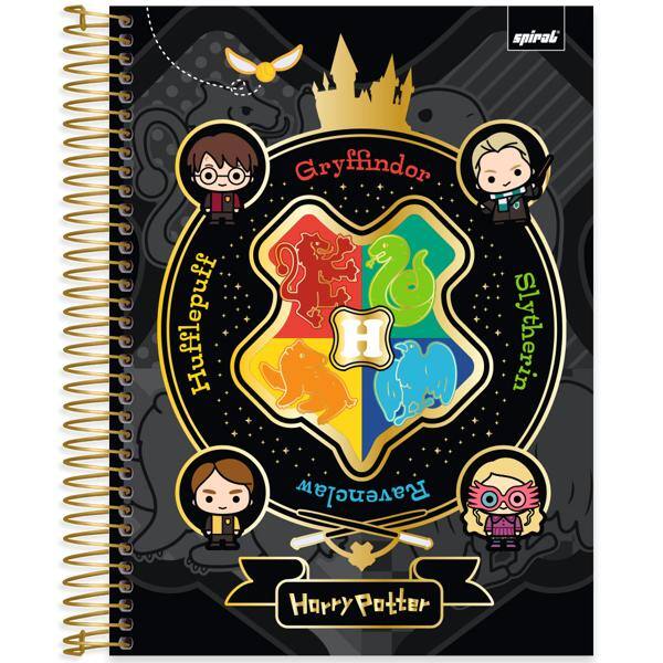 Caderno Universitário Capa Dura, 10 x 1, 160 folhas, Harry Potter Charms, 2639981, Spiral Hpc - PT 1 UN