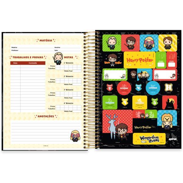 Caderno Universitário Capa Dura, 10 x 1, 160 folhas, Harry Potter Charms, 2639981, Spiral Hpc - PT 1 UN