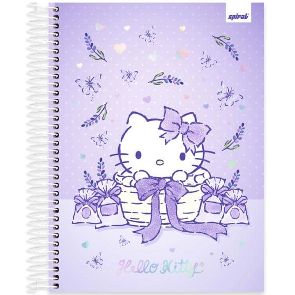 Caderno Universitário, Capa Dura, 10 x 1, 160 Folhas, Hello Kitty, 2640000, Spiral Hki - PT 1 UN