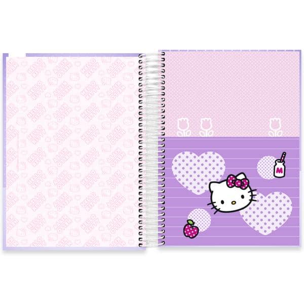 Caderno Universitário, Capa Dura, 10 x 1, 160 Folhas, Hello Kitty, 2640000, Spiral Hki - PT 1 UN