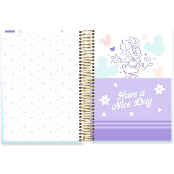 Caderno Universitário Capa Dura, 10 x 1, 160 folhas, Minnie Disney Style, 2640055, Spiral Mis - PT 1 UN
