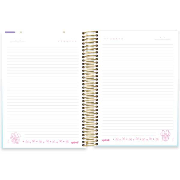 Caderno Universitário Capa Dura, 10 x 1, 160 folhas, Minnie Disney Style, 2640055, Spiral Mis - PT 1 UN