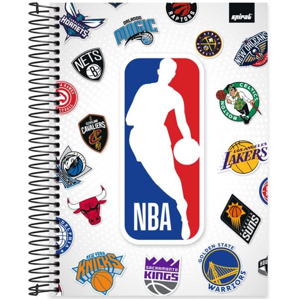 Caderno Universitário Capa Dura, 10 x 1, 160 folhas, NBA, 2640062, Spiral Nba - PT 1 UN