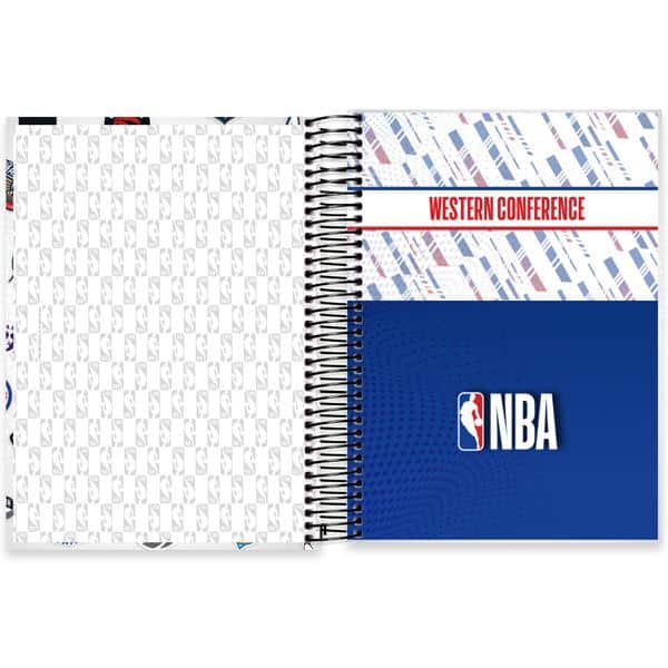 Caderno Universitário Capa Dura, 10 x 1, 160 folhas, NBA, 2640062, Spiral Nba - PT 1 UN