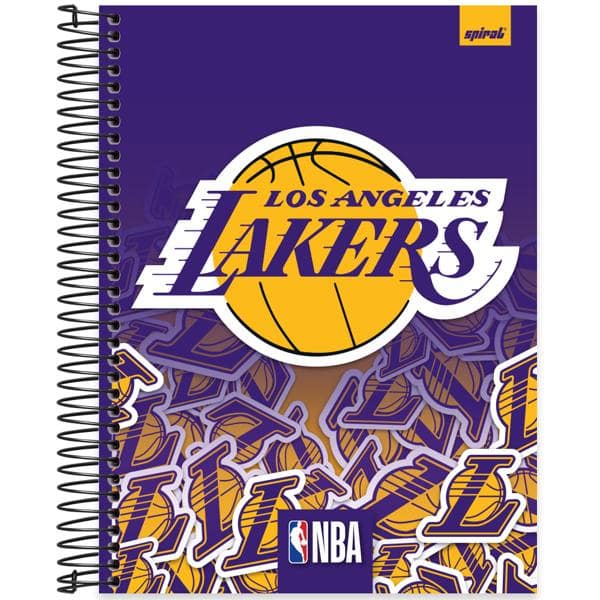 Caderno Universitário Capa Dura, 10 x 1, 160 folhas, NBA Lakers, 2640079, Spiral Nba - PT 1 UN