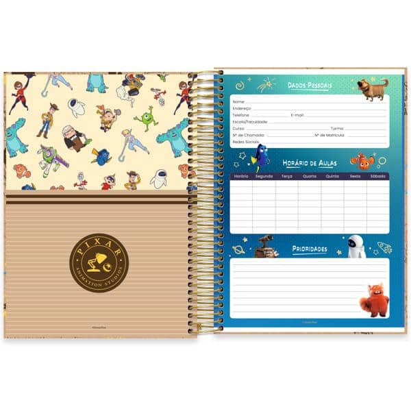 Caderno Universitário Capa Dura, 10 x 1, 160 Folhas, Pixar, 2640086, Spiral Px - PT 1 UN Caderno Universitário Capa Dura, 10 x 1, 160 Folhas, Pixar, 2640086, Spiral Px - PT 1 UN