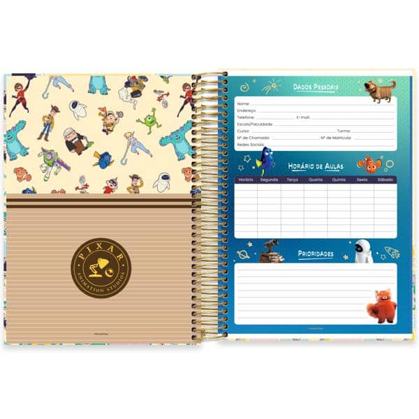 Caderno Universitário Capa Dura, 10 x 1, 160 Folhas, Pixar, 2644626, Spiral Px - PT 1 UN Caderno Universitário Capa Dura, 10 x 1, 160 Folhas, Pixar, 2644626, Spiral Px - PT 1 UN