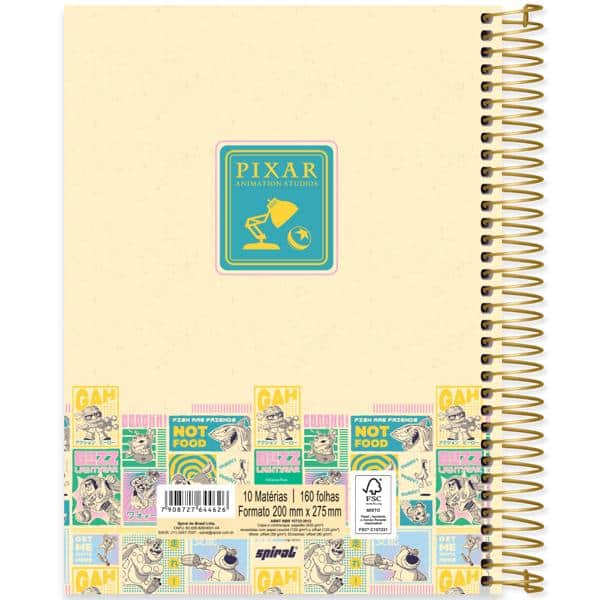 Caderno Universitário Capa Dura, 10 x 1, 160 Folhas, Pixar, 2644626, Spiral Px - PT 1 UN Caderno Universitário Capa Dura, 10 x 1, 160 Folhas, Pixar, 2644626, Spiral Px - PT 1 UN