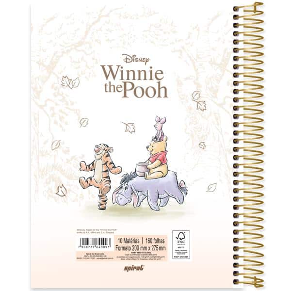 Caderno Universitário Capa Dura, 10 x 1, 160 folhas, Pooh, 2640093, Spiral Pooh - PT 1 UN Caderno Universitário Capa Dura, 10 x 1, 160 folhas, Pooh, 2640093, Spiral Pooh - PT 1 UN