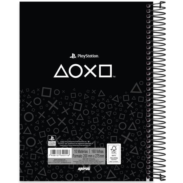 Universitário Capa Dura, 10 x 1, 160 Folhas, Playstation, 2640116, Spiral Ps - PT 1 UN Universitário Capa Dura, 10 x 1, 160 Folhas, Playstation, 2640116, Spiral Ps - PT 1 UN