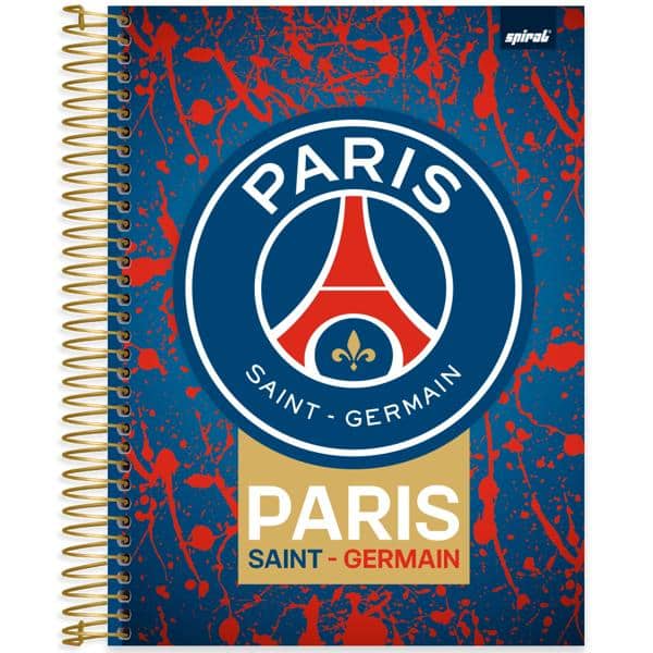 Caderno Universitário Capa Dura, 10 x 1, 160 folhas, PSG, 2642813, Spiral Psg - PT 1 UN