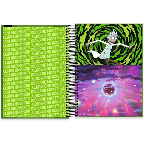 Caderno Universitário Capa Dura, 10 x 1, 160 folhas, Rick & Morty, 2640123, Spiral Rem - PT 1 UN