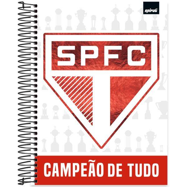Caderno Universitário Capa Dura, 10 x 1, 160 folhas, São Paulo, 2640130, Spiral SPFC - PT 1 UN