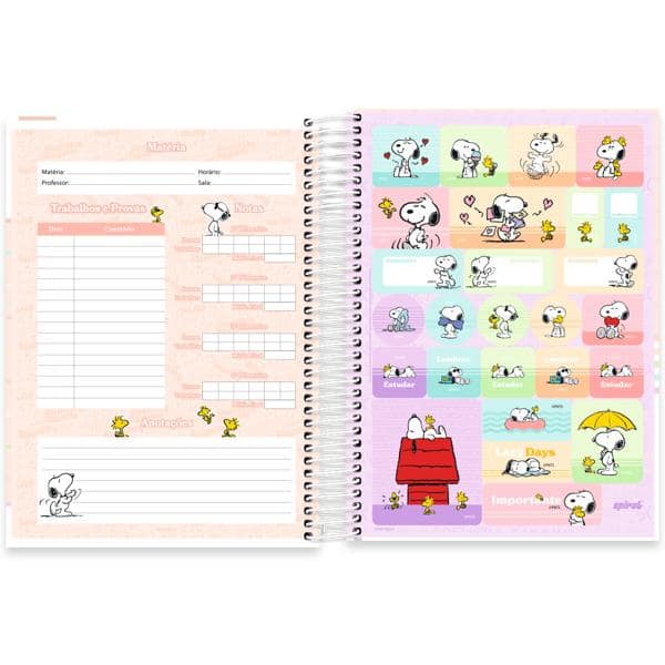 Caderno Universitário Capa Dura, 10 x 1, 160 folhas, Snoopy, 2644657, Spiral Sno - PT 1 UN
