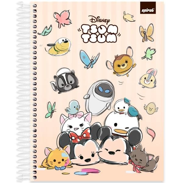 Caderno univ.capa dura 10x1 160fls Tsum Tsum 2640178 Spiral Tsum PT 1 UN