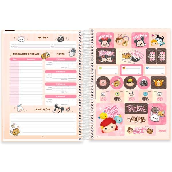 Caderno univ.capa dura 10x1 160fls Tsum Tsum 2640178 Spiral Tsum PT 1 UN