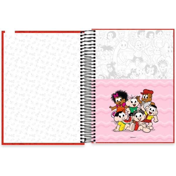 Universitário Capa Dura, 10 x 1, 160 Folhas, Turma da Mônica, Mônica, 2640185, Spiral Tdm - PT 1 UN