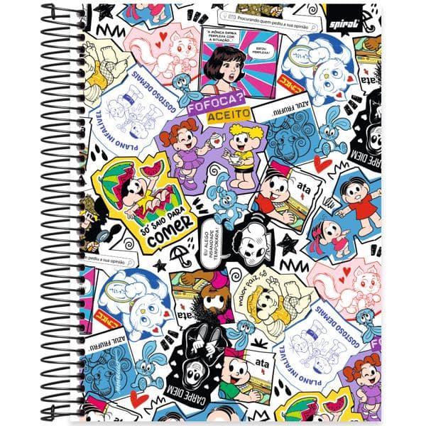 Universitário Capa Dura, 10 x 1, 160 Folhas, Turma da Mônica, 2640208, Spiral Tdm - PT 1 UN